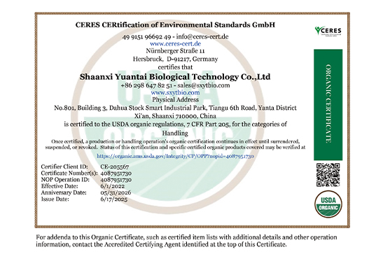 USDA Organic Certification
