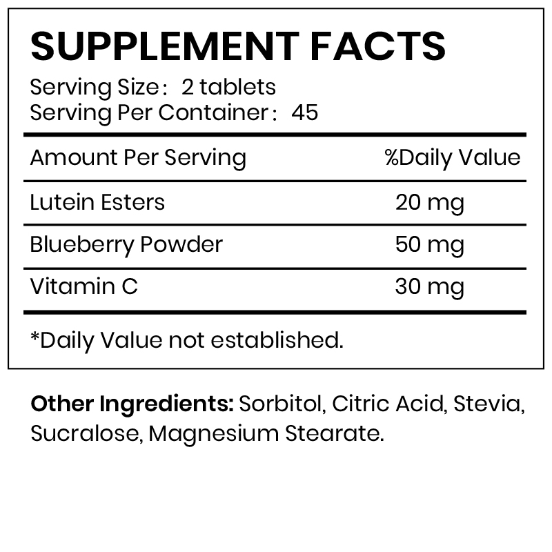 Private Label Blueberry Lutein Ester Tablets | ...