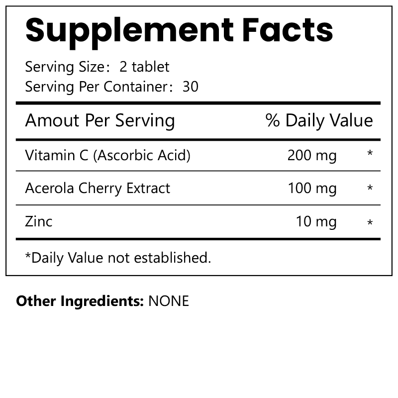 Private Label Acerola Cherry Vitamin C Tablets ...