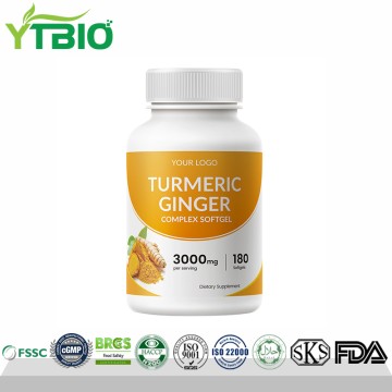 Custom Turmeric Ginger Complex Softgel Healthy Aging OEM