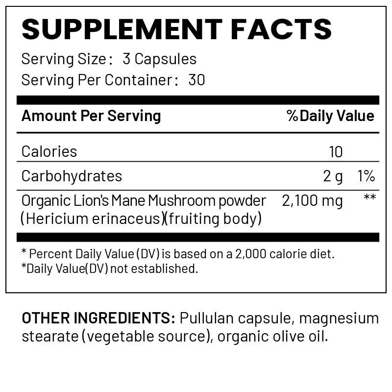 Private Label Lions Mane Mushroom Capsules | OE...