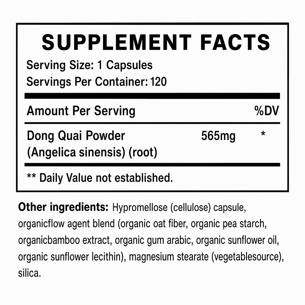 Factory Supply Dong Quai Capsules 565mg Per Ser...