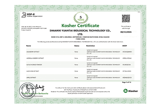 KOSHER Certification