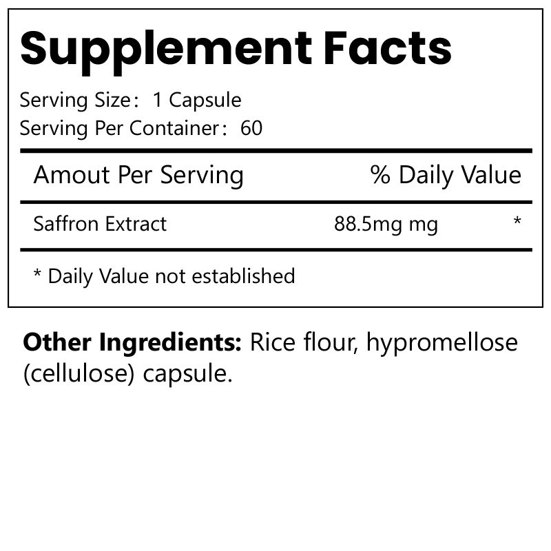 YTBIO Saffron Extract Capsules Gluten Free | OE...