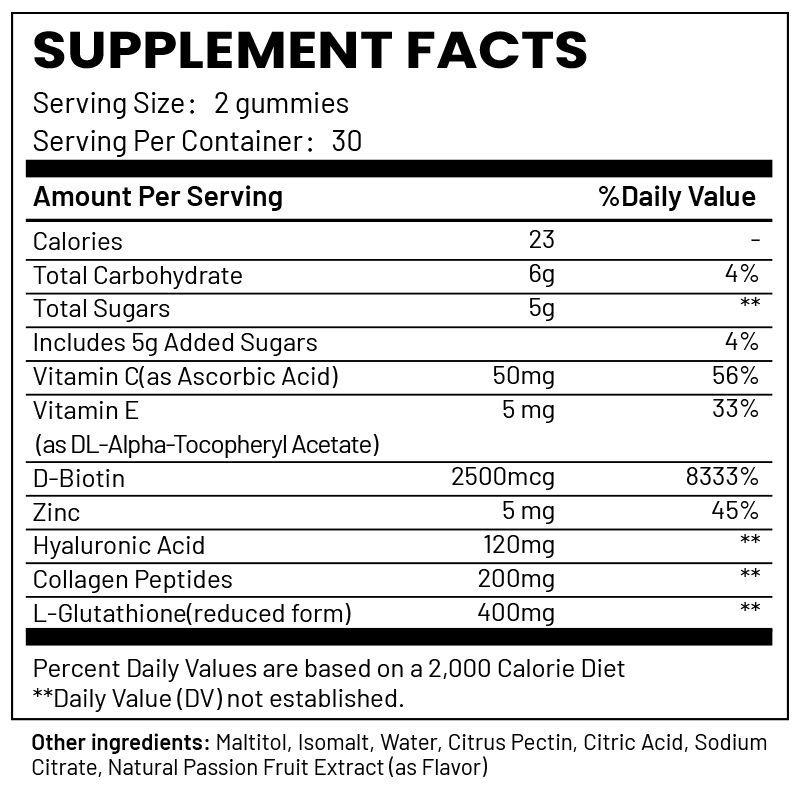 Private Label Skin Whitening Gummies with L‑Glu...